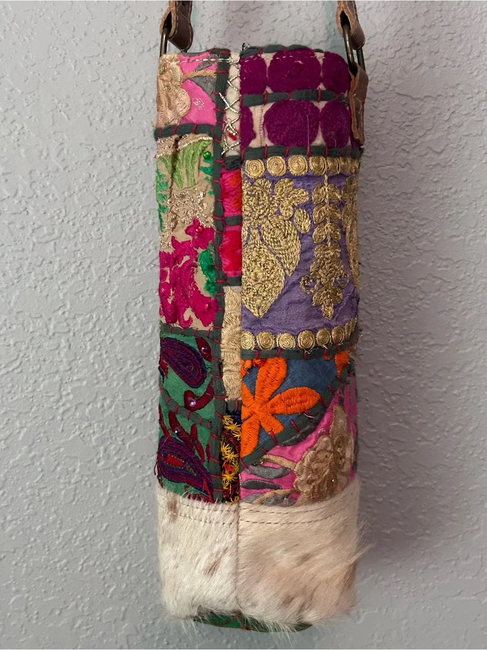 Bhrayna Bags Upcycled Wine Tote Bag Leather Handle